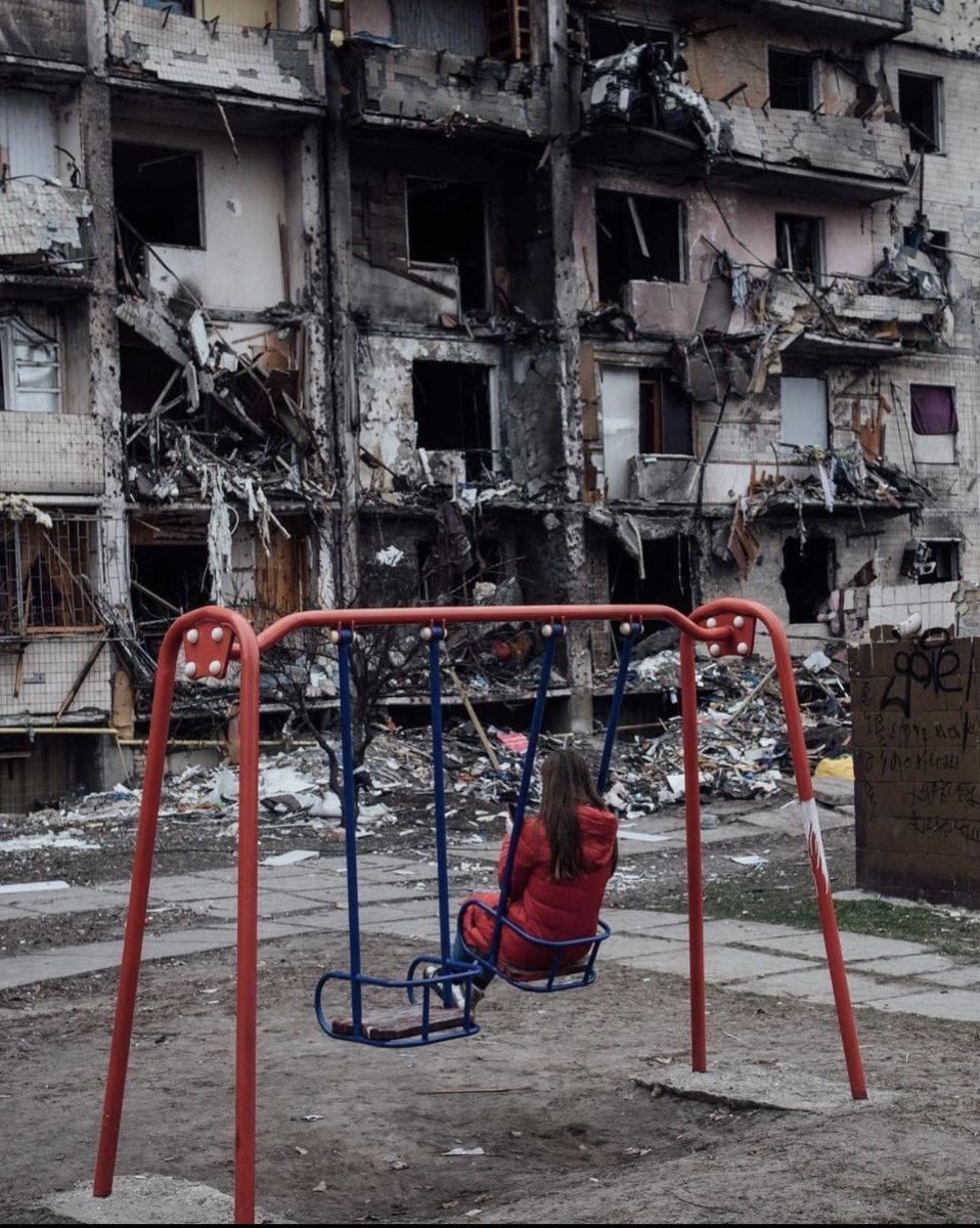 Photo of the Day, but it could become the photo of the Year! The Ukrainians will rebuild it all, but the deaths of  thousands of innocent Civilians, no one will forgive the bloody tyrant of the 21st Century. God bless Ukraine!