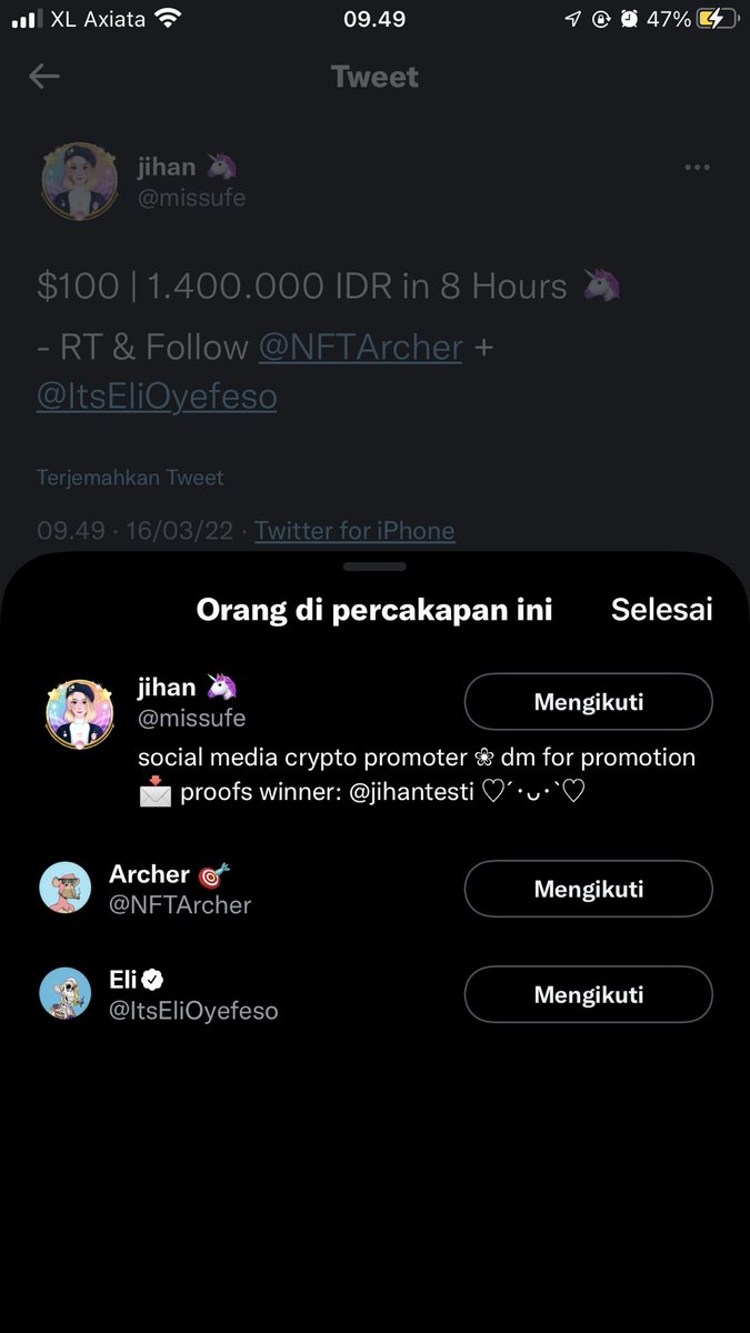 supenopenosu's tweet photo. @missufe @NFTArcher @ItsEliOyefeso Done https://t.co/54zXf2KnRO