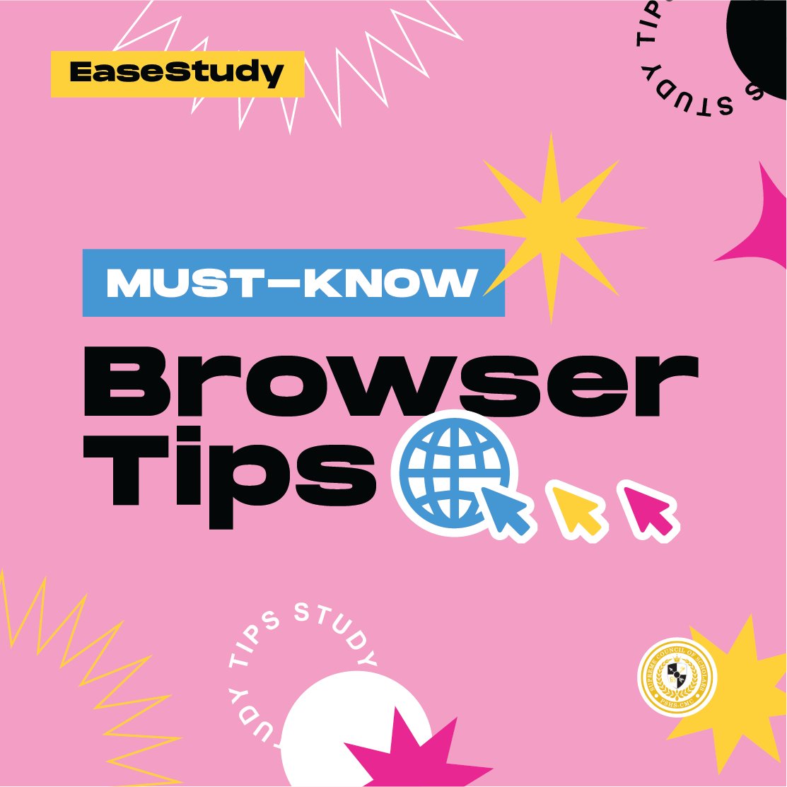 PSHS_SCS's tweet photo. Sometimes, our browsers could get messy, and it affects the flow of our work. 😵💫
Good thing there are wonderful people who develop helpful apps for us to use in increasing our productivity.
Check out our super helpful Must-Know Browser EaseTips below! 🤓
#EaseTips #EaseStudy https://t.co/R8RR0JsSs5