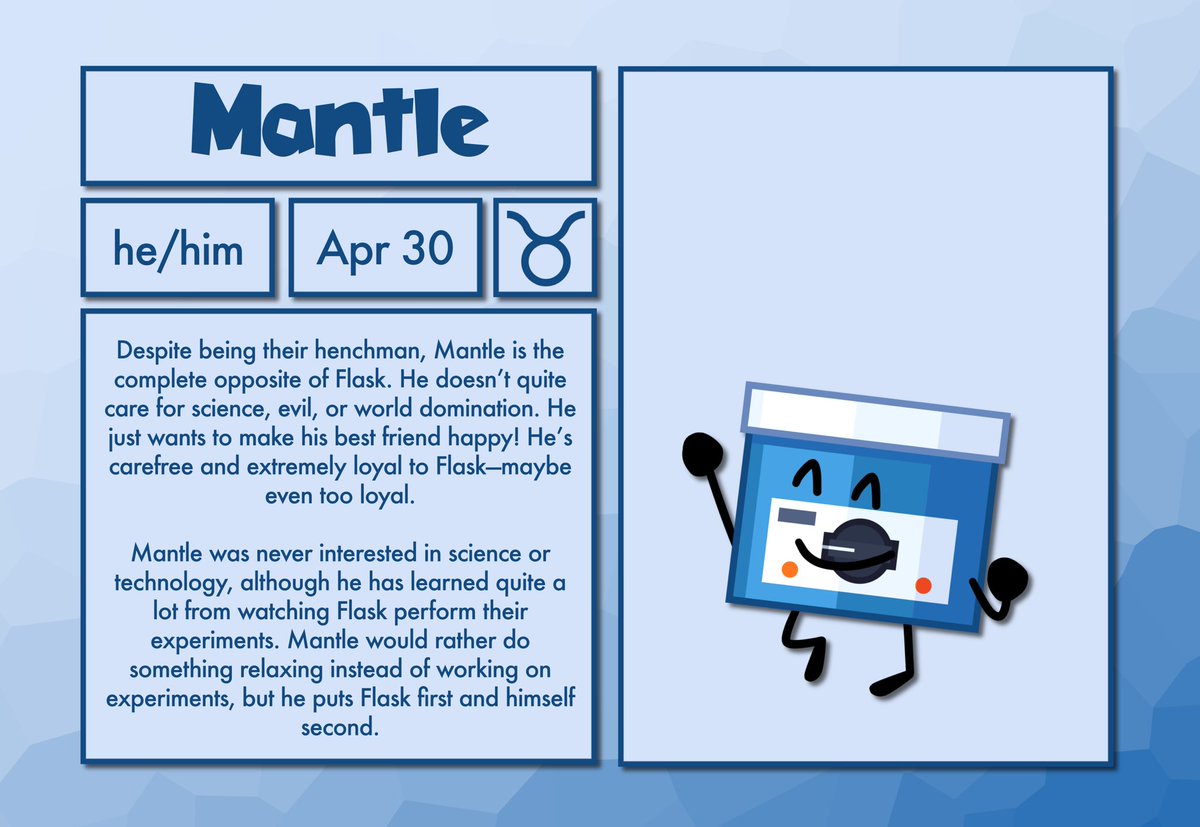 ObjectionShow's tweet photo. To make up for missing yesterdays character reveal, here’s a double reveal! Meet Crowny and Mantle! #objectionshow
#bfb #tpot #objectshows https://t.co/h70Gut4yTt