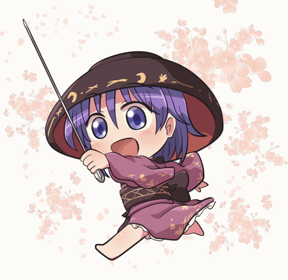 sukuna shinmyoumaru 1girl bowl kimono purple hair japanese clothes bowl hat open mouth  illustration images