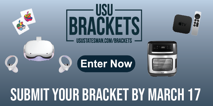 UtahStatesman's tweet photo. Have you joined #USUBrackets yet? 
Submit your bracket by March 17.
https://t.co/eJ3PZZlm7m

#AggiesAllTheWay https://t.co/eRs4dIKESy