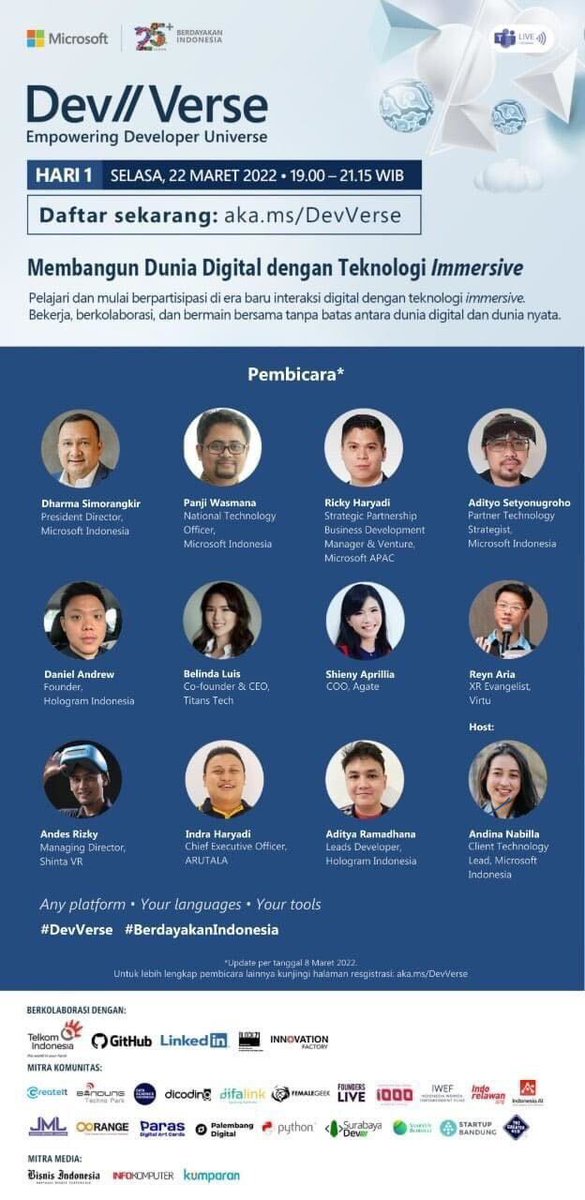 reynaria's tweet photo. Excited to share my dev journey in immersive tech to Microsoft Indonesia community #DevVerse https://t.co/5RJ6RttbHX