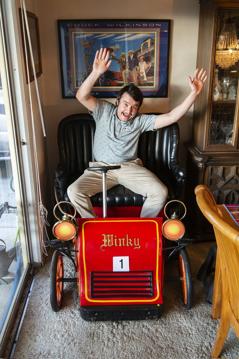 nlaschkewitsch's tweet photo. How do I like spending my Monday evenings? Why, alongside great company, including #DisneyLegend #BobGurr, no less. π Oh, and sitting in an original ride vehicle built by #ArrowDevelopment for Mr. Toad's Wild Ride at @Disneyland was also pretty magical. https://t.co/6pKGXQ8LwT