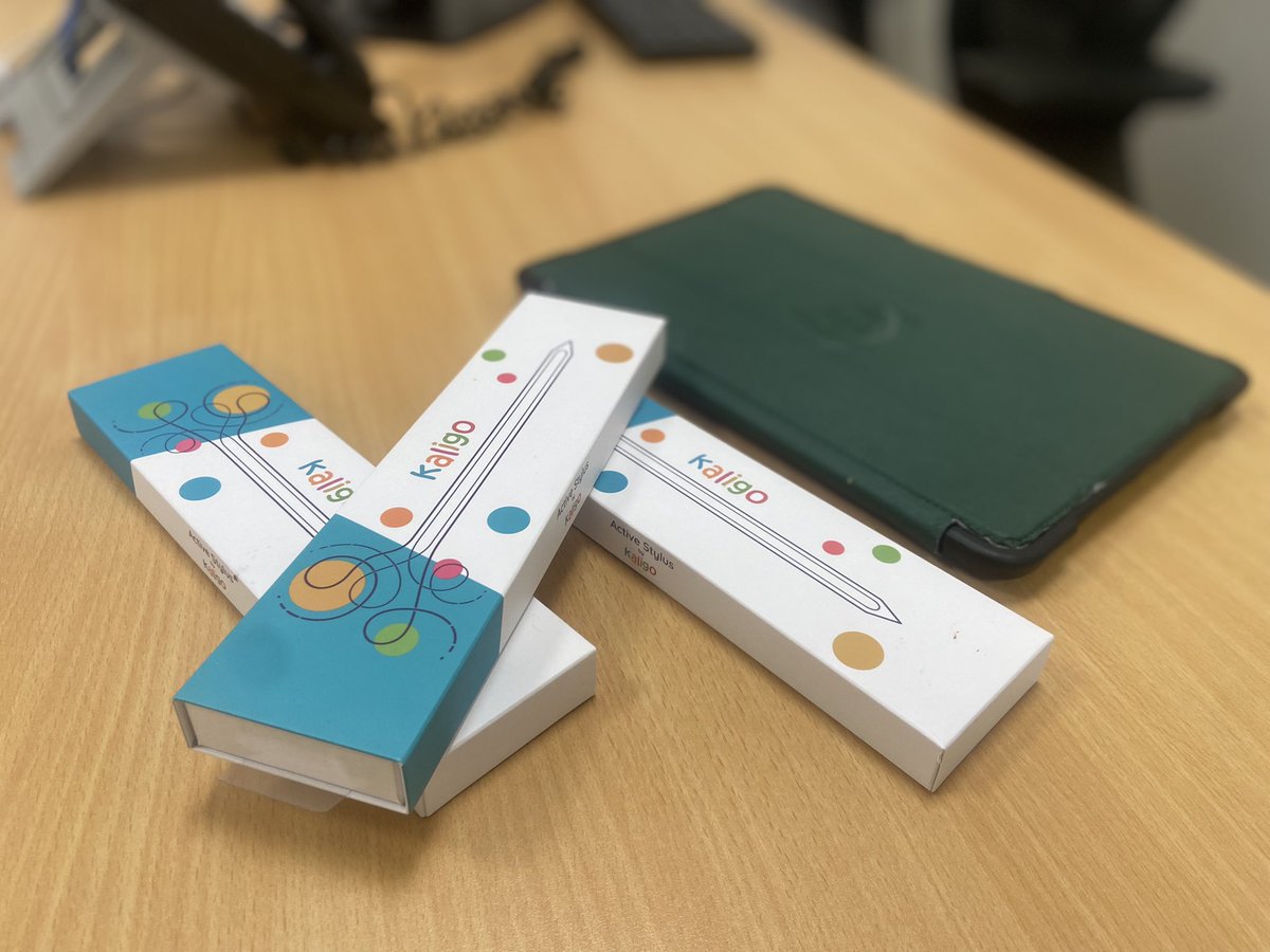 so it begins 🤩…, our <a href="/KaligoApps_EN/">Kaligo 🇬🇧</a> #styli ✏️ are here 🙌🏼 <a href="/gemsnms_alkhail/">GEMS NMS Alkhail</a> 🔥, can’t wait to see the impact this #ArtificialIntelligence backed app will have on our students’ handwriting ✍️skills &amp; learning . #NMSEdTech