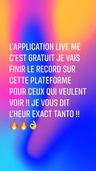 Les amis je vais fini mon world record cette cette application v&eacute;n&egrave;re nous rejoindre https://t.co/gP<a href="/tag/followme"class="tags"><span>#followme</span></a><a href="/tag/fire"class="tags"><span>#fire</span></a><a href="/tag/liveme"class="tags"><span>#liveme</span></a>