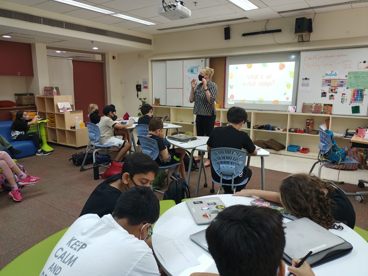aesmshslibrary's tweet photo. Grade 6 students practicing Paraphrasing, MLA in-text citations and #NoodleTools for their Nutrition research #aesmshslibrary #aeslearning21 #aesdelhi https://t.co/HwqEHxDVQD