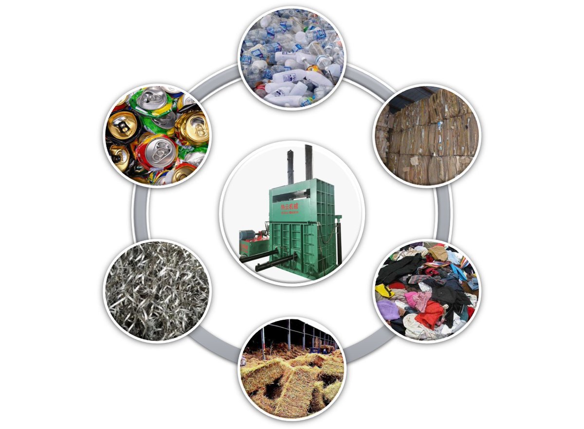 Teyunmachine's tweet photo. Teyun vertical baling machine/vertical baaler
Used for baling the waste metal,cloths, paper plastic bottle, PET bottle,turnover boxes,plastic film,etc), 
straw and other loose packing and manual strapping.
#waste #balingmachine #wasterecyling #paperpack #scrapbaler #metalbaler https://t.co/3uEF0lXPNu