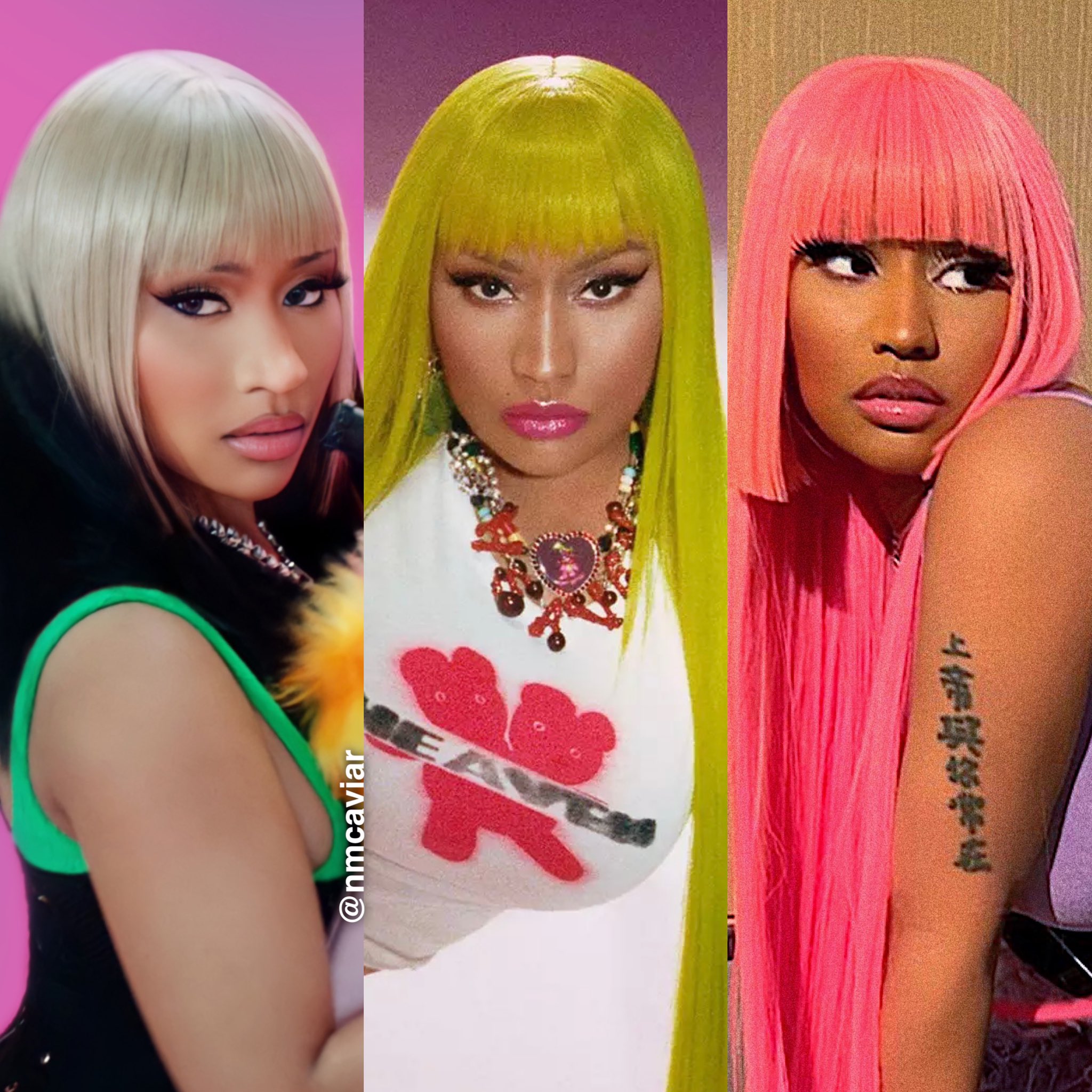 nicki minaj hairstyles with bangs