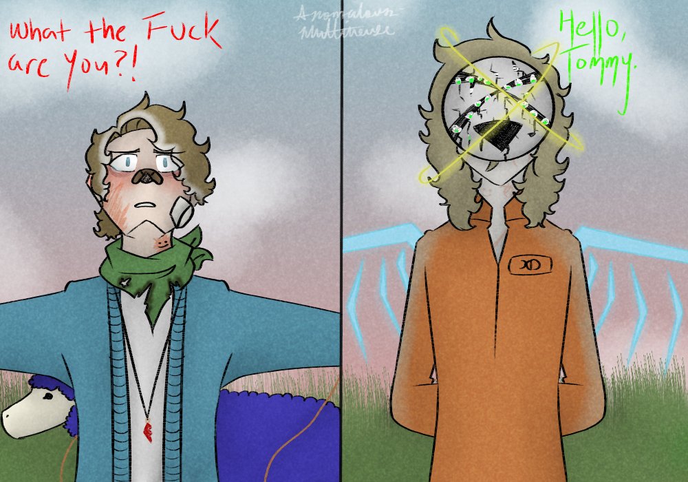 anomalousmv's tweet photo. Tommy, having to meet DreamXD? This isn't gonna end well. 

#dsmp #tommyinnit #dreamxd #artist #artistsontwitter https://t.co/FFgALv8BLX