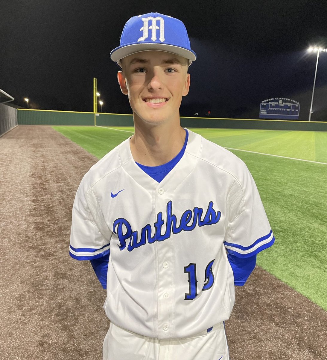PLAYER OF THE GAME for tonight’s Midlo win over Ennis A NO BRAINER pitcher <a href="/Colton_Clawson/">Colton</a> allowing just three hits with 12 strikeouts. <a href="/MHSPantherBBall/">MHS Panther Baseball</a> 3-2 in its district opener! Colton threw a gem and should be considered for Texas high school pitcher of the week!