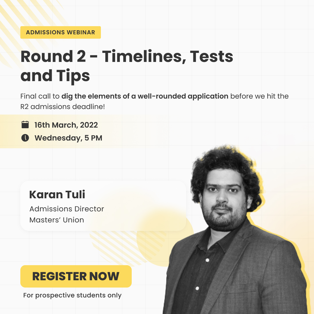 themastersunion's tweet photo. Alert for upcoming events!
These sessions are only open to applicants who are well on their way to completing their admissions applications. If you’re at this stage, then feel free to register.
Click here to register: https://t.co/QRShlIO9os
#MastersUnion #BSchool #lifeatmu https://t.co/hq1KxuhQPu