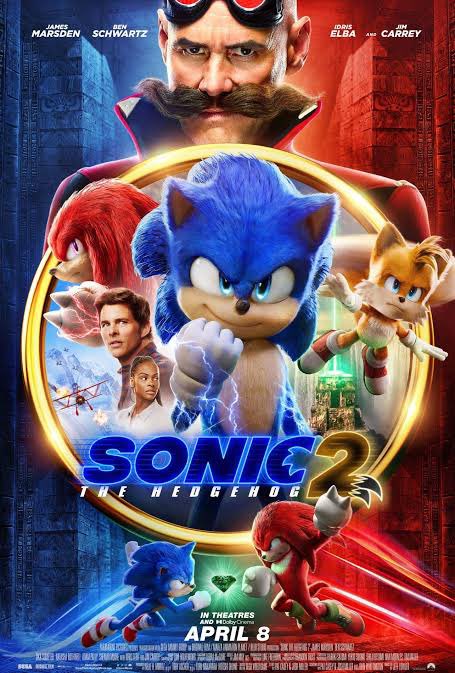 Dennis デニス on X: The Japanese Sonic movie 2 poster has some differences.  Sonic is a lighter shade of blue, Tom & Maddie are mirrored, Knuckles is  bigger, there's more of Robotnik