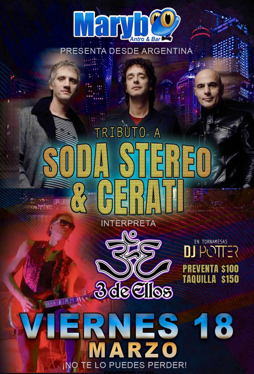 TributoSoda's tweet photo. 🔥‼️ 18 de Marzo ÁLAMO ‼️🔥
🎫 Boletos disponibles en  Maryboo Antro &amp; Bar
⚠️ Cupo Limitado ⚠️
📲 Info y reservas al 775 1131228 

#Alamo #alamotemapache #Veracruz #SodaStereo #Cerati #GustavoCerati #GraciasTotales #Tributo #SodaCerati #PersianaAmericana #Tour #México #Álamo https://t.co/qXsE6zfZFr