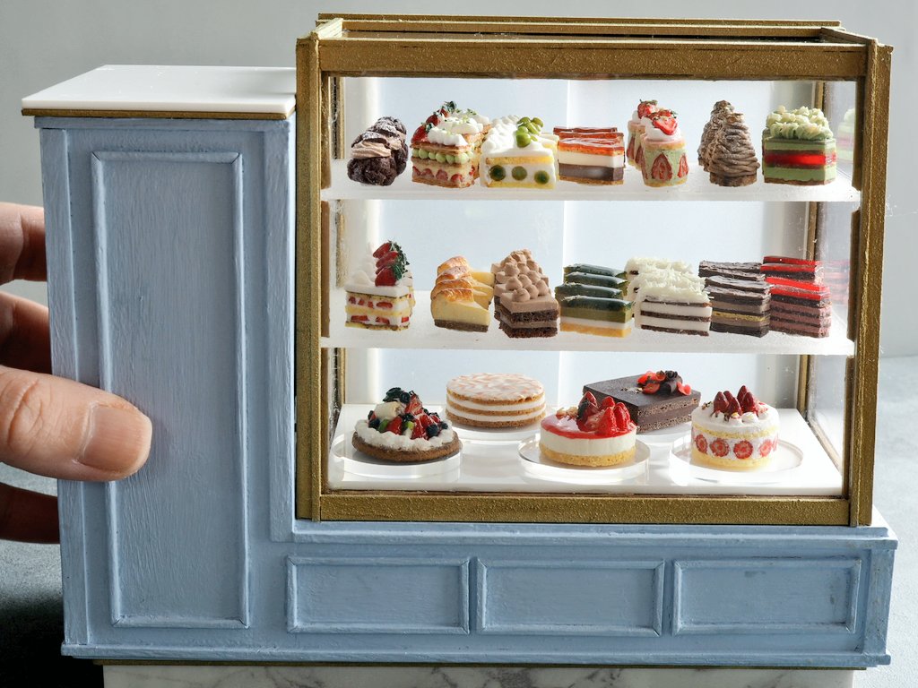 ミニチュア ケーキ屋さん＆ショーケースセット