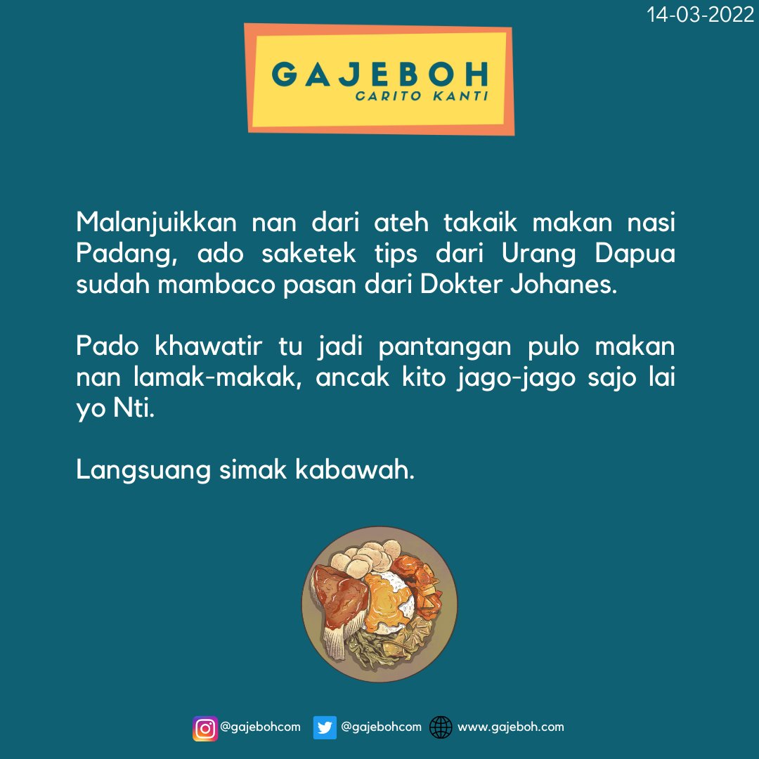 gajebohcom's tweet photo. Baa pulo manahan salero, cuma kok ka balantak tiok hari, iko lah tips saketek. https://t.co/8IlDUlCuCv