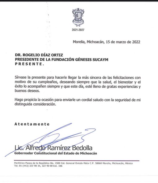RogelioDo's tweet photo. Agradezco al Gobernador de #Michoacán  @ARBedolla por su felicitación en mi cumpleaños 🎂 🎈 @GobMichoacan https://t.co/kiovS0UAam