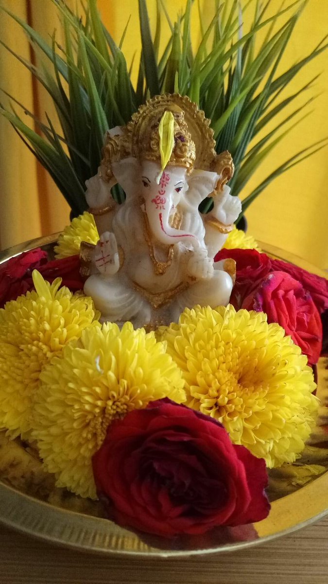 नमामि देवं सकलार्थदं तं सुवर्णवर्णं भुजगोपवीतम्ं।
गजाननं भास्करमेकदन्तं लम्बोदरं वारिभावसनं च॥
     🙏जय गणेश🙏 
    🙏शुभ प्रभात🙏 
             🙏🙏