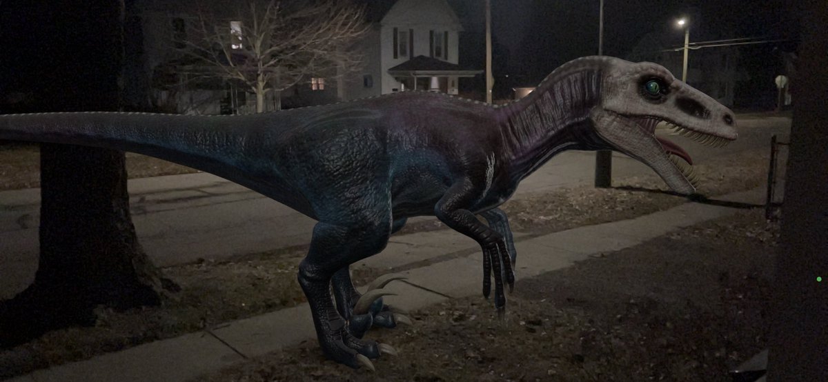 Flawwed1Art's tweet photo. Playing around with my prehistoric AR @dinoverseNFT #NFT   These things are cool. Can’t wait to go out and find new places for them to pop up.  

#CardanoADA #Cardano #CardanoCommunity #CNFT #Metaverse https://t.co/dCUxiIiI9H