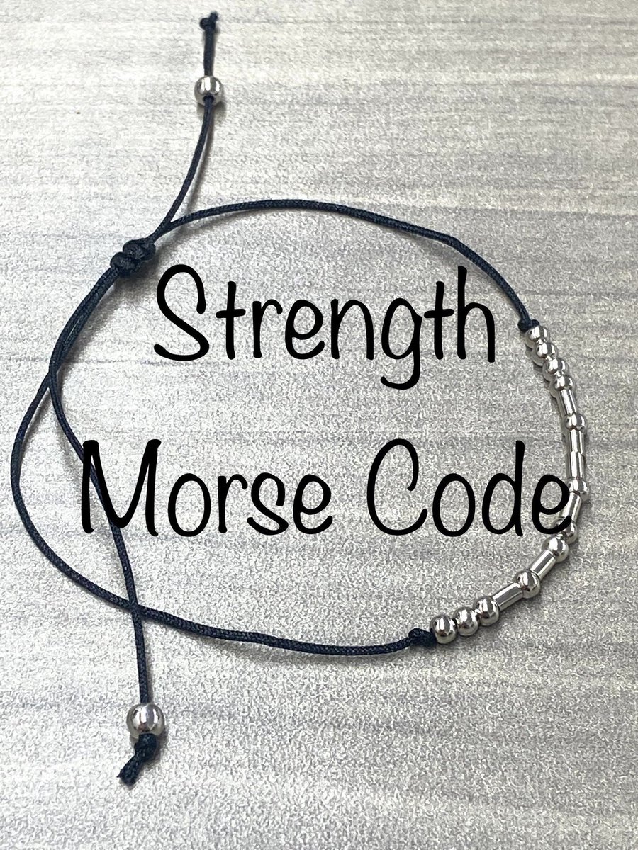 #Strength bracelet, morse code bracelet, reminder, you are #enough , you are #strong , gift for #self , gift for #friend , going through a hard time #morsecodebracelet etsy.me/3CJ7YWe #getthroughit #dontgiveup