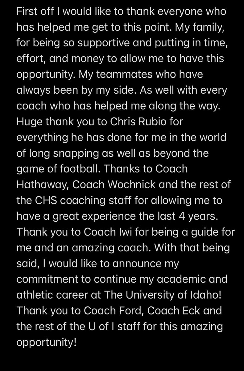 TysonJacobson61's tweet photo. Thank you to everyone who has made this possible! 

@TheChrisRubio @PapermakerFB @CoachTFord @Coach_Eck @VandalFootball @recruitgfx 

#GoVandals ⚫️🟡⚫️🟡 https://t.co/P0hF5w7xb8