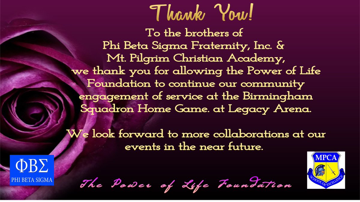 foundation_pol's tweet photo. Thank you.

#laneharper #polfoundation #phibetasigma #mtpilgrim #teresalberger #birminghamsquadron #thankyou 

Mildred Black, MBA, SPHR, SHRM-SCP Birmingham Squadron BIRMINGHAM SIGMAS Phi Beta Sigma State of Alabama Phi Beta Sigma Fraternity, Inc. https://t.co/CYj6MRFnRE