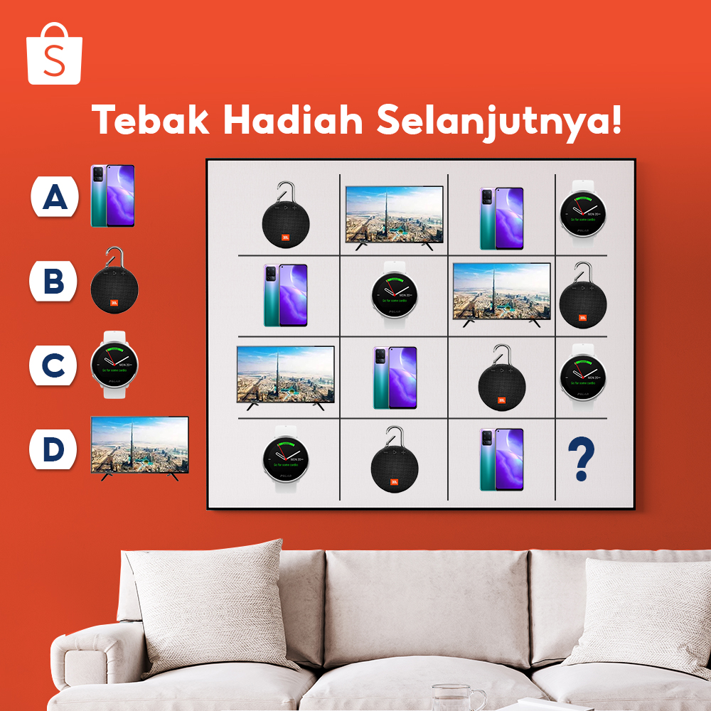 ShopeeID's tweet photo. Siang Sobat Shopee! 😆 Biar siang kamu makin seru, yuk kita tebak gadget yang tepat dan sesuai di kotak terakhir! Kalau kamu tau jawabannya, langsung aja REPLY di bawah yaa! Siapa tau hadiahnya bisa jadi milik kamu! 😎 #ShopeeID https://t.co/T4kZc2bmIu
