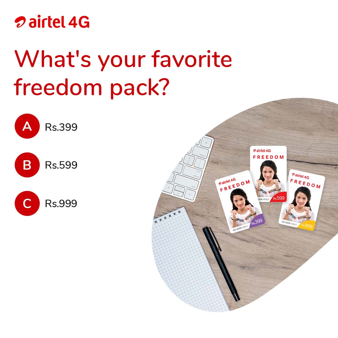 Airtel_Life's tweet photo. Comment below your favorite freedom pack A,B or C!
#airtellife #freedompacks https://t.co/UXlvIk7dFG