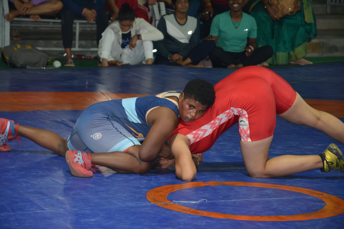 BRCMES's tweet photo. A Glimpse of Day 2 of All India Inter-University Wrestling Freestyle Women Championship 2021-22 hosted by BRCM Education Society, Bahal Bhiwani Haryana. https://t.co/lxWyl1Ygar