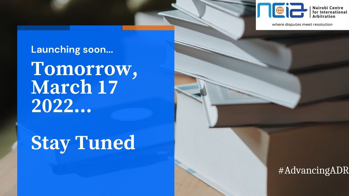 NCIA_KE's tweet photo. 📢📢Are you ready...
Tomorrow, March 17 2022
⏰9.30 a.m.
#AdvancingADR https://t.co/DxMwG7J3s6