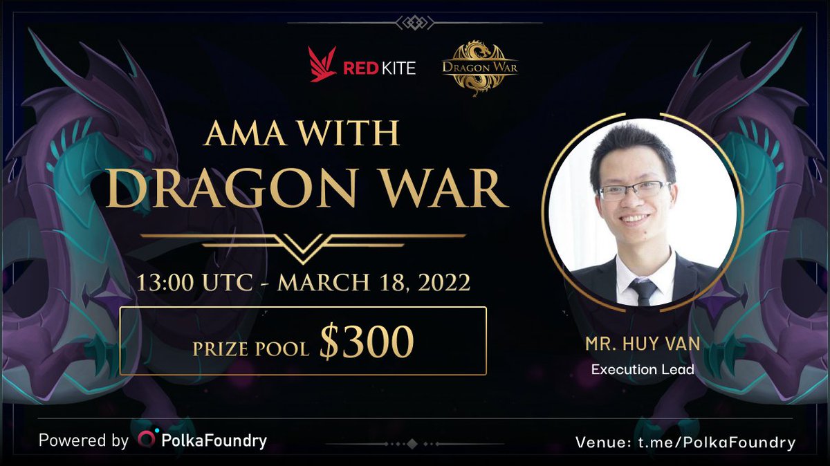 redkitepad's tweet photo. 🐲We’re presenting our next AMA with @io_dragonwar 
  
Find out more about their big events ahead👇
⏲️Time: 13:00 UTC, March 18 
💵Reward: $300

Rules:
- Follow @PolkaFoundry &amp; @io_dragonwar 
- Like &amp; Retweet &amp; drop ONE question  
- Join https://t.co/lEvAIqhdr3

 $PKF $DRAW https://t.co/u959dr86QH