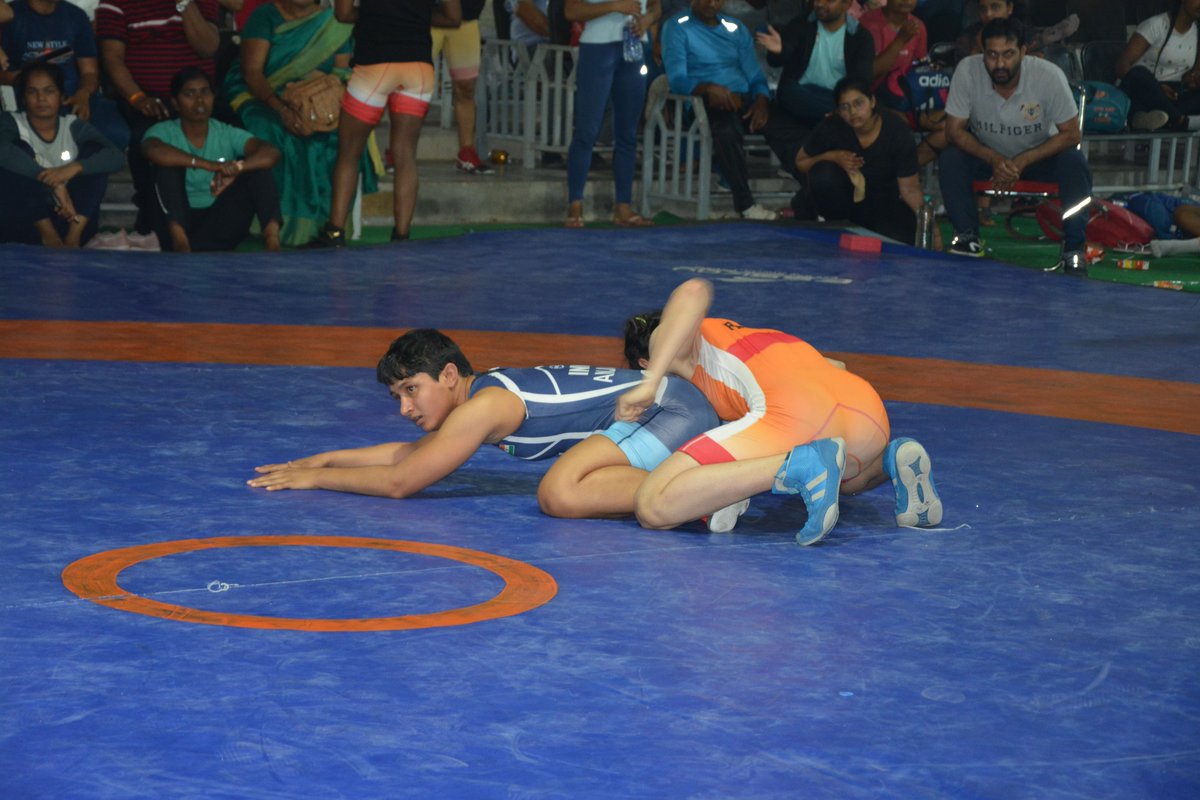 BRCMES's tweet photo. Another Glimpse of Day 2 of All India Inter-University Wrestling Freestyle Women Championship 2021-22 hosted by BRCM Education Society, Bahal Bhiwani Haryana. https://t.co/2QxyDO2HG1