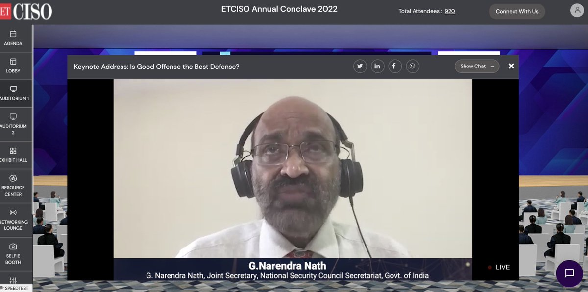 shipramalhotra's tweet image. Around 36 countries, including India, are part of a global group initiated in October 2021 to counter the #ransomware menace: Narendra Nath Gangavarapu during his keynote address at #ETCISOAS22.
Watch here: bit.ly/3IEDQxB 
#OffensiveCybersecurity #DefensiveCybersecurity