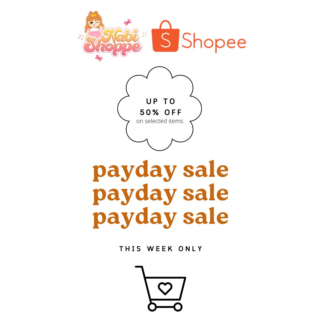 nabishoppe's tweet photo. ✨ Shopee PAYDAY Sale ✨🧡
Visit our Shopee now to check our on-hand items!
Get up to 50% off on selected items ♥️✨
Add to cart na 🛒🛍
✨ https://t.co/DJwDRsMVxF
#SHOPEE_PH #KPOP #PAYDAYSALE https://t.co/qXbH4Q2esP