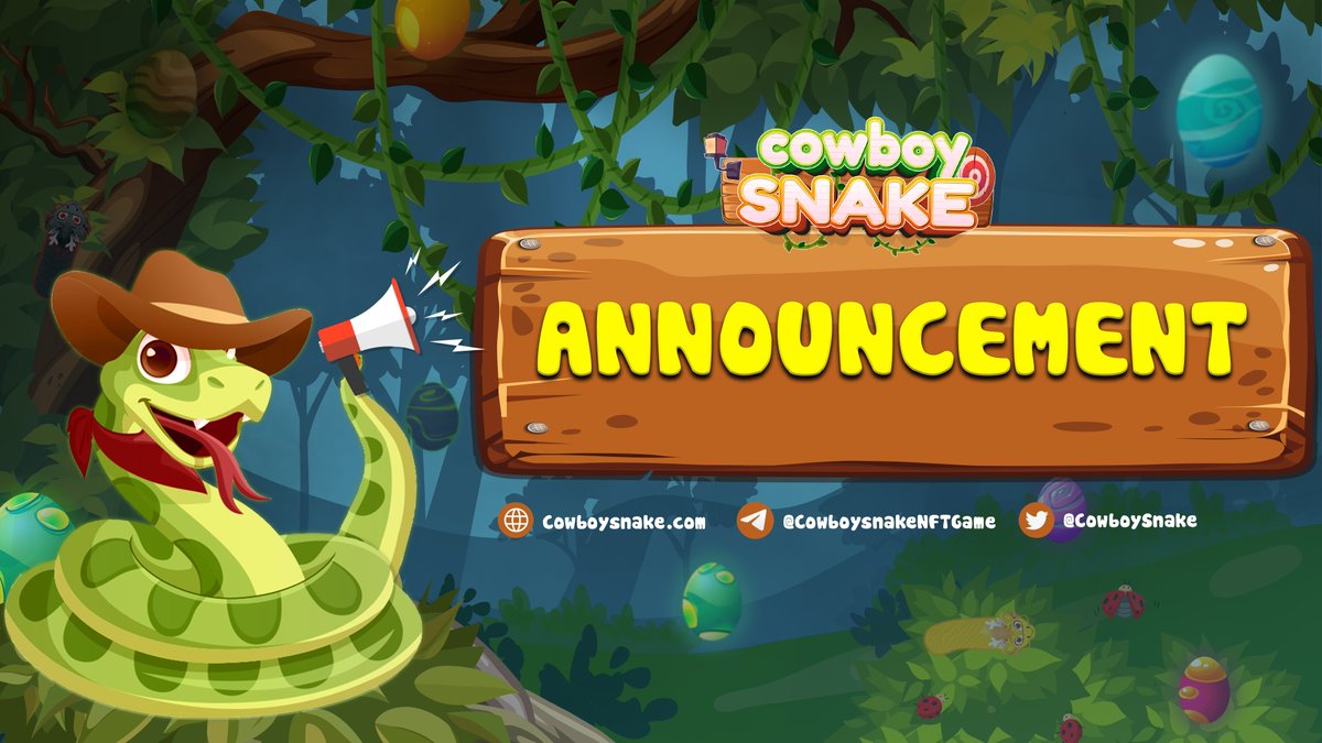 CowboySnake's tweet photo. ANNOUNCEMENT FROM DEV TEAM 

We will be transferring servers in order to prepare for the upcoming Cowboy Snake PvE Mainnet launch event. 

The process will take 48 hours.

Start on March 16 at 7 AM UTC. 
Completed on March 18 at 7 AM UTC. https://t.co/94jOtoH1pp