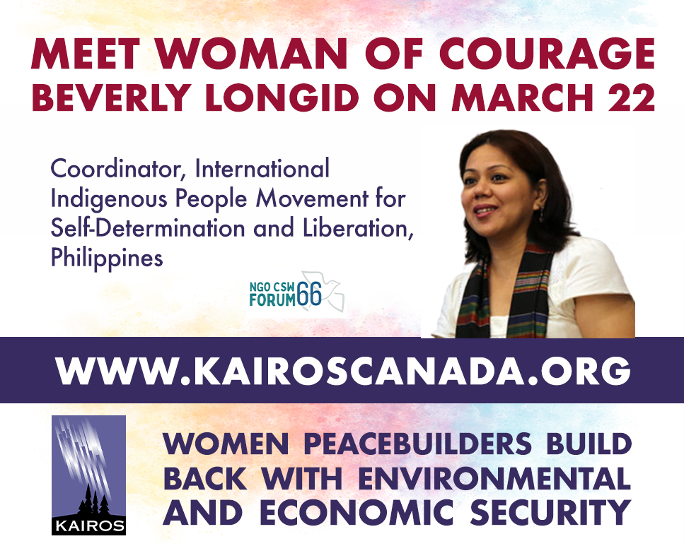 ipmsdl_'s tweet photo. Happening on March 22: Meet #WomanOfCourage, @BeverlyLongid global coordinator of IPMSDL and listen to her as she joins in the discussion on the challenges and opportunities for women and girls in the midst of conflict and a globe climate crisis. https://t.co/Ox6HcAteeR