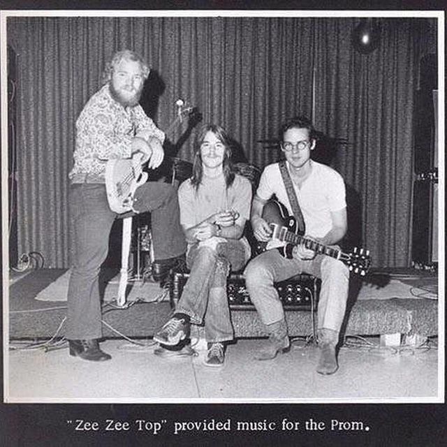 ZZ Top playing the Little Cypress Mauriceville High School senior prom in Orange, Texas, 1971.