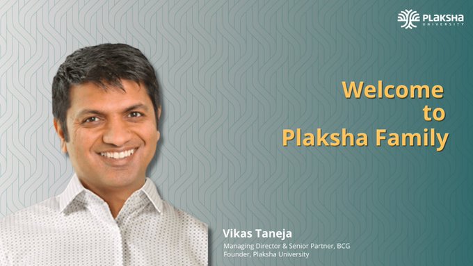 PlakshaUniv's tweet photo. Delighted to have Vikas Taneja, Managing Director &amp; Senior Partner of the Boston Consulting Group, as Founder at Plaksha University. 

Know more about founders: https://t.co/SFI9tqkqcH

#Reimagineteched #Universityoffuture #PlakshaUniversity https://t.co/nADOwrsJjy