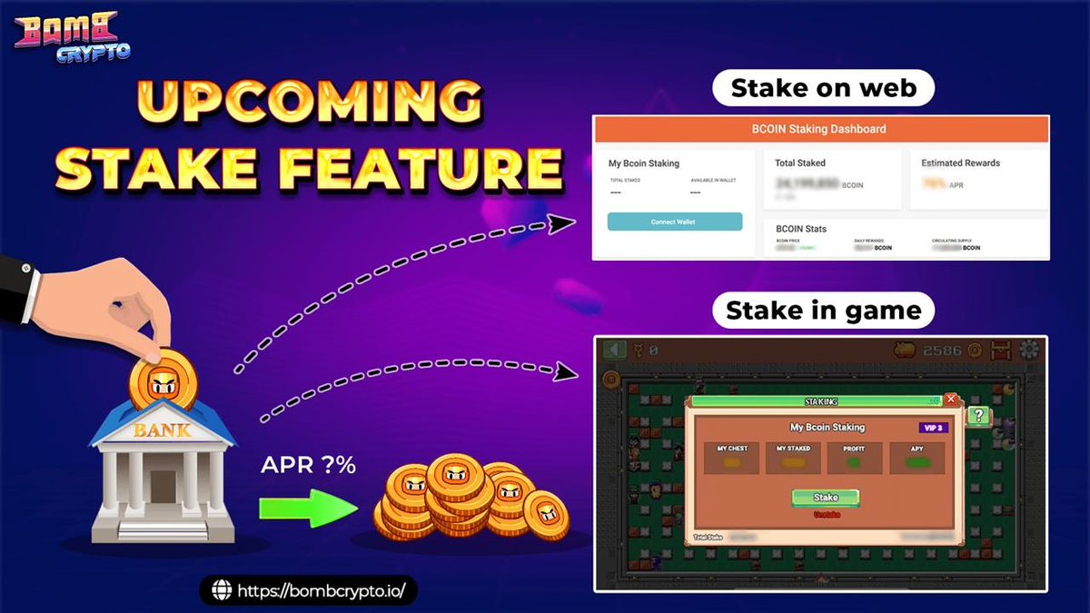 BombCryptoGame's tweet photo. 🔥UPCOMING STAKE FEATURE🔥
Currently, we have completed 90% of the Stake Feature and expect to have a Test version on March 18. Dev team will conduct testing &amp; checking to fix bugs in order to ensure there are no errors when releasing the feature to the community. https://t.co/bNsWeQi29Z