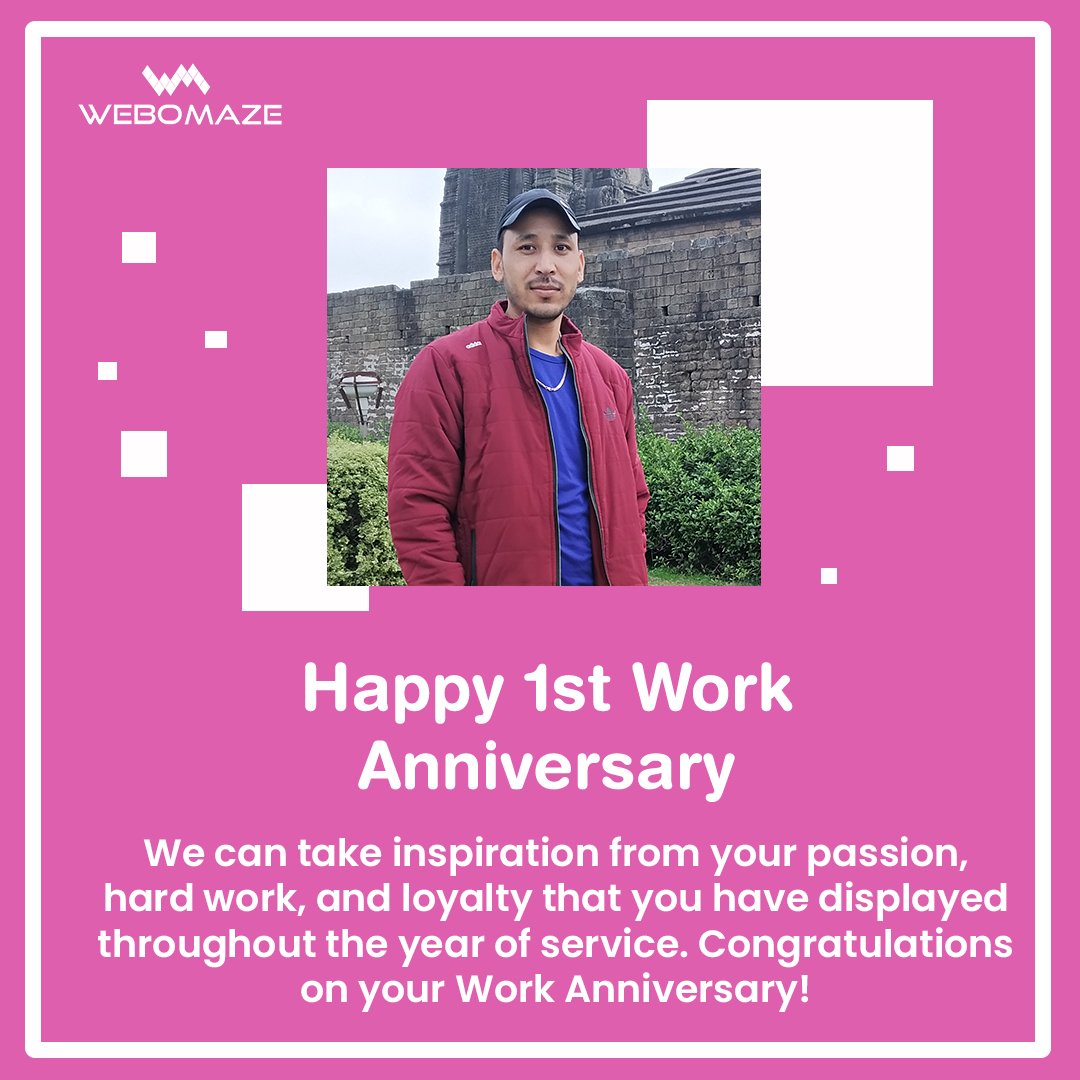 Webomaze's tweet photo. Your work ethics are commendable and so are you as an inspiring individual. We are glad to have you amongst us. Kudos to your amazing years of work!

We'd love to hear about your experiences working with us.

#workanniversary #workanniversarycelebrations #webomaze https://t.co/EoDLRBLSgT