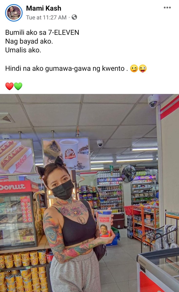 n4n4daim3's tweet photo. Ikaw anong kwentong @7eleven @711philippines mo?
Here's the best I've seen so far โค๐
#7Election
#Halalan2022
#7BongbongMarcos
#4SaraDuterte https://t.co/KIusl6tfBF
