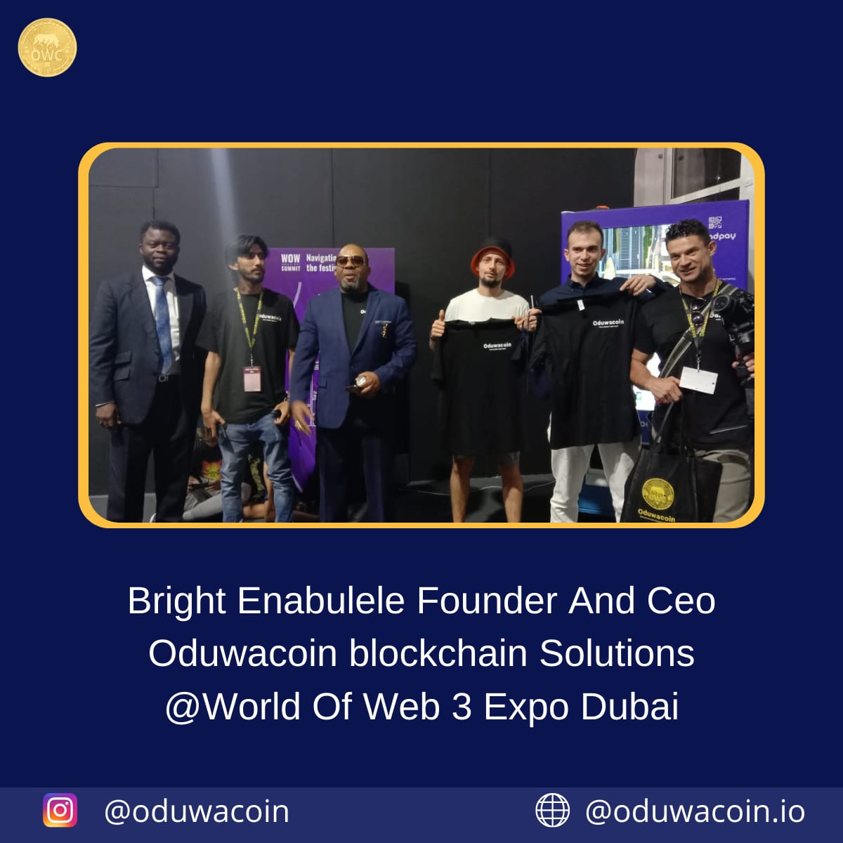 Oduwacoin's tweet photo. Birght Enabulele Founder And Ceo Oduwa Blockchain Solutions @ World Of Web 3 Expo Dubai.
#wowexpo #worldofweb3summit #nfts #nftsartcollection #dubai๐ฆ๐ช #dubaiexpo2020 https://t.co/sflNFpl58F