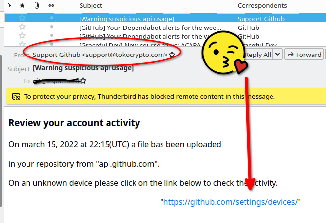 Does crypto-bro &amp; companies are this dumb?
This email is disguised as <a href="/Tokocrypto/">Tokocrypto</a> domain and using this service (a shortener):

url9810.tokocrypto.com/ls/click

If the victim click on the suggested link, is redirected to a phishing site.

I guess this is the future we have ahead.