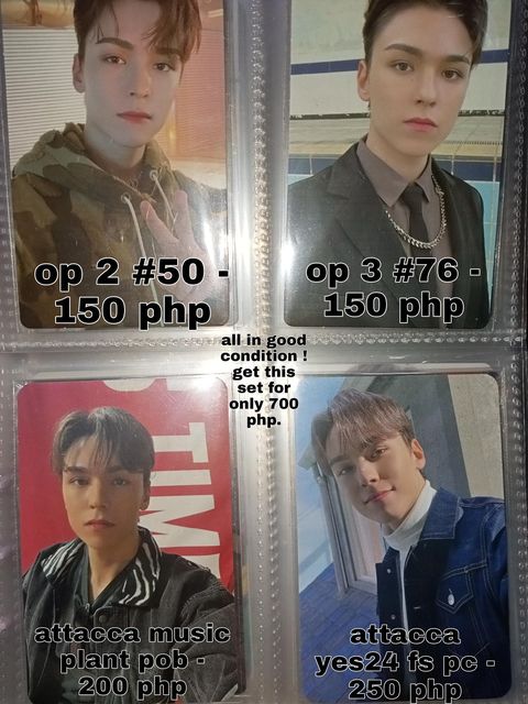 pabiliseokhan's tweet photo. wts || lfb || ph #nasakamayngseokhan

Assorted vernon pc / fs pc / pob
— onhand
— all in mint condition
— payo or 3 days reservation 
— dm or reply if interested !

Mop : gcash
Mod : sco,  ggx, jnt https://t.co/VqjHswcKNz
