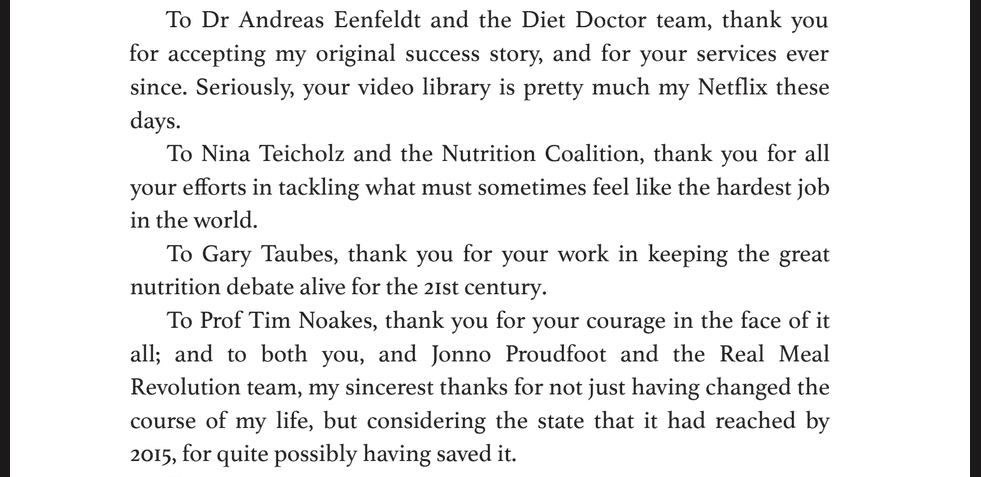 Brendan Reid (@fatgingernerd) on Twitter photo A small snippet of the acknowledgments section of The Fat Ginger Nerd, recognising just a few of those who have - directly or indirectly - helped me to find my own way. <a href="/DrEenfeldt/">Dr. E</a> <a href="/DietDoctor/">Diet Doctor</a> <a href="/bigfatsurprise/">Nina Teicholz, PhD</a> <a href="/4dietaryreform/">Nutrition Coalition</a> <a href="/garytaubes/">gary taubes</a> <a href="/ProfTimNoakes/">Tim Noakes</a> <a href="/jonnoproudfoot/">Jonno Proudfoot</a> A small snippet of the acknowledgments section of The Fat Ginger Nerd, recognising just a few of those who have - directly or indirectly - helped me to find my own way. <a href="/DrEenfeldt/">Dr. E</a> <a href="/DietDoctor/">Diet Doctor</a> <a href="/bigfatsurprise/">Nina Teicholz, PhD</a> <a href="/4dietaryreform/">Nutrition Coalition</a> <a href="/garytaubes/">gary taubes</a> <a href="/ProfTimNoakes/">Tim Noakes</a> <a href="/jonnoproudfoot/">Jonno Proudfoot</a>