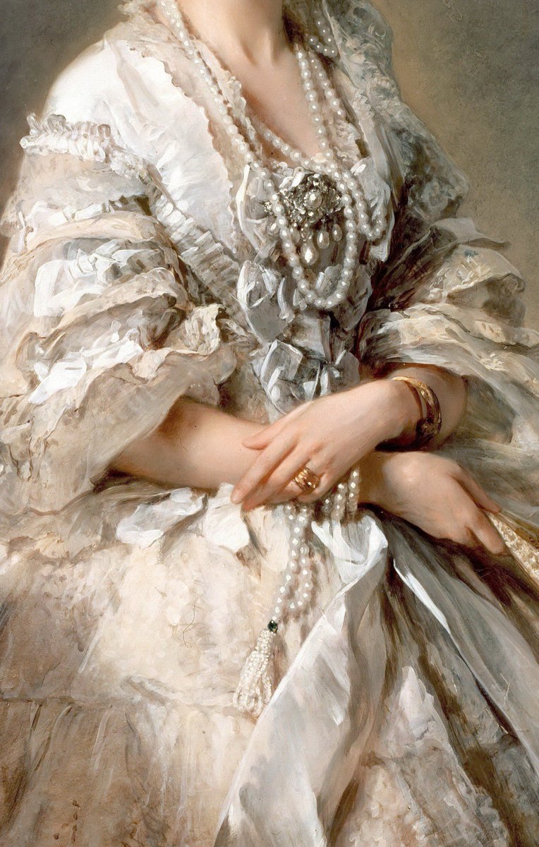 details of white dresses in paintings.