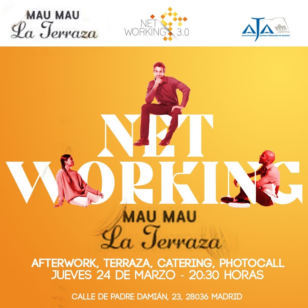 Networking_30's tweet image. #SaveTheDate Jueves 24MAR vuelve otra edición del mejor #afterwork de Madrid con @AJA_Madrid! Te esperamos! #NETWORKING #Networker