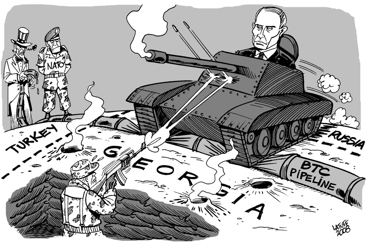 LatuffCartoons's tweet photo. Recalling some of my old toons, I see that the war in #Ukraine is a kind of repetition of what happened in 2008 in Georgia: US/NATO expansionism, moral grounds, the economic aspect represented by the gas pipeline, Vladimir Putin's military response.

Nothing new under the sun. https://t.co/cZkzepCe0l