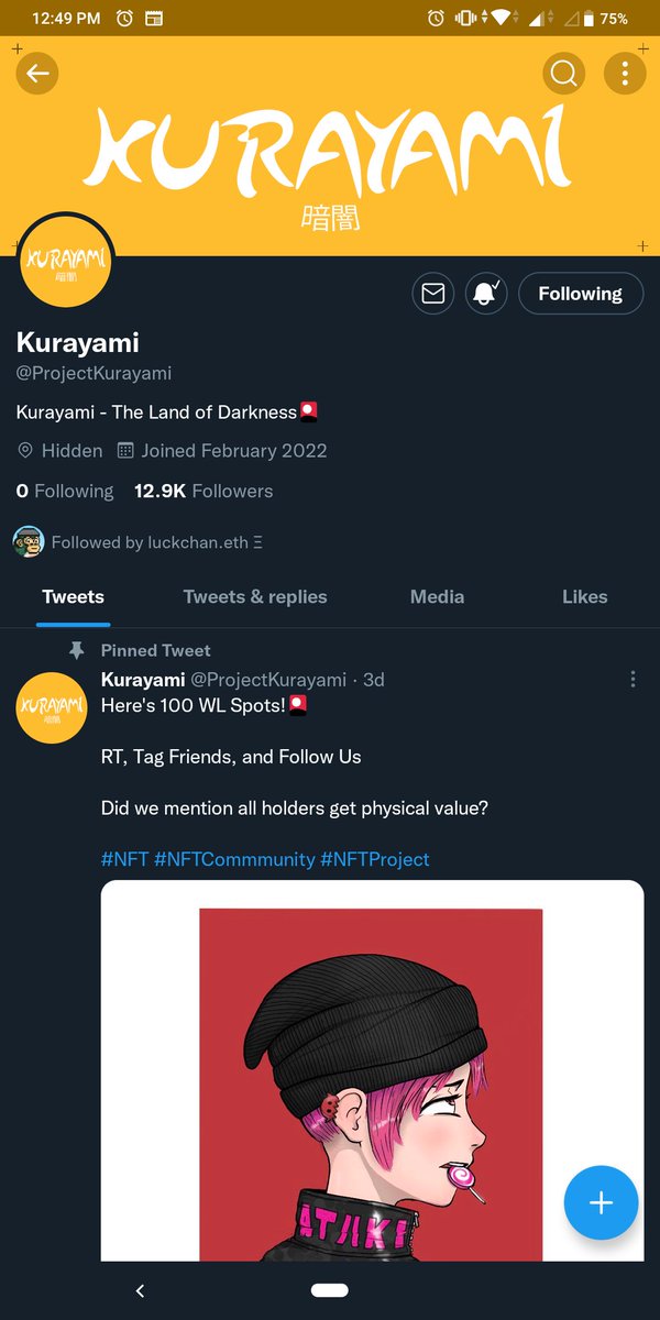 LVDYNFT's tweet photo. @ProjectKurayami Done https://t.co/QELnEiyfzU