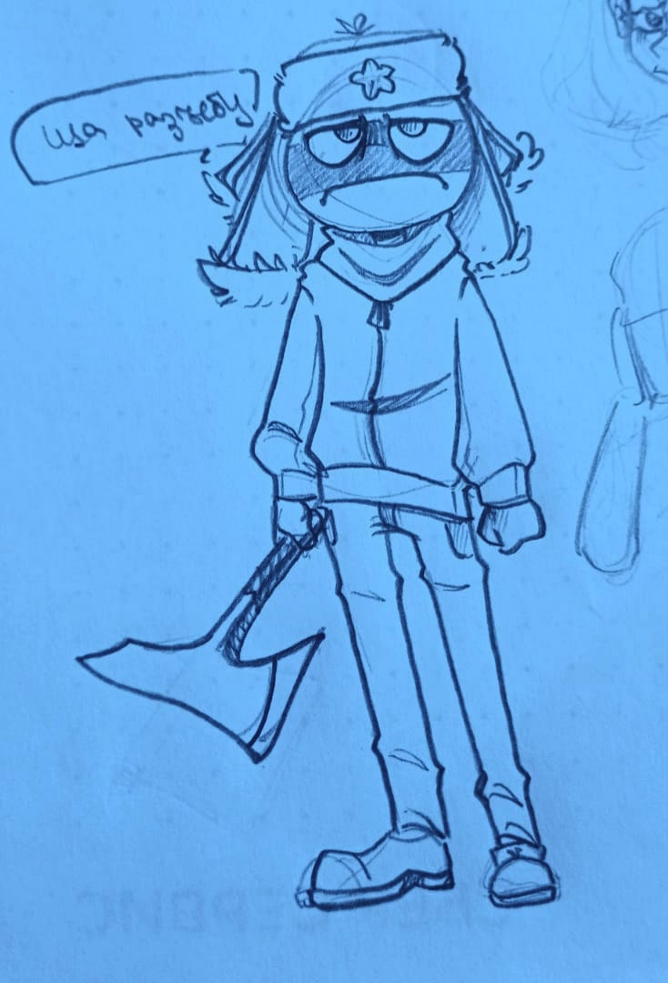 NilPolya's tweet photo. I'm not lost. I'm all right. So keep a very angry Russia.

#Russia
#CountryHumans
#drawing
#sketchbook
#sketch https://t.co/GsVcOIOgsx
